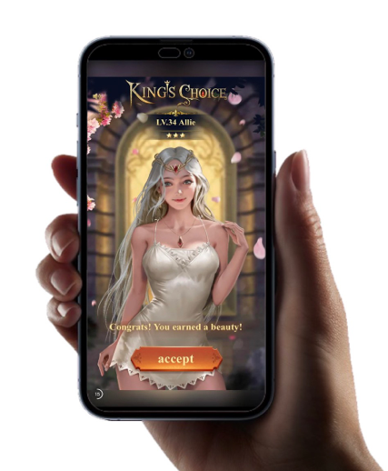 King's Choice mobile game creative displayed on a phone